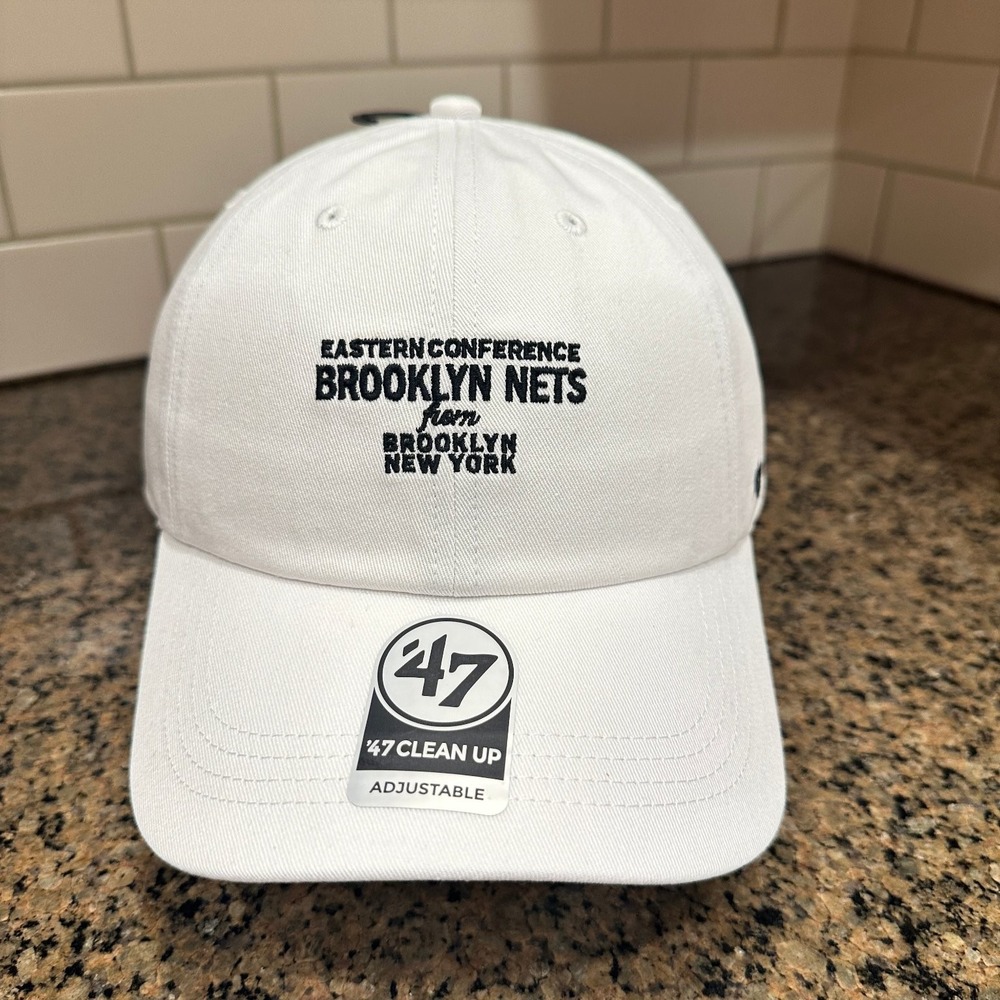 Brooklyn Nets '47 Clean Up Adjustable Baseball Cap Men's White NBA Eastern New